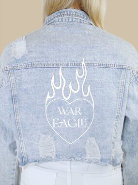 Auburn Denim Jacket,  Light Wash Distressed, Brand New with tags